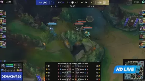Poster siaran JD Gaming VS LGD Gaming