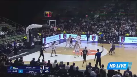 Poster siaran KK Bosna ASA BH TELECOM VS PAOK B.C.
